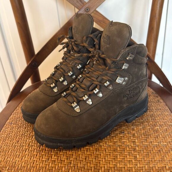 The North Face brown leather hiking boots size 6 - Picture 4 of 10